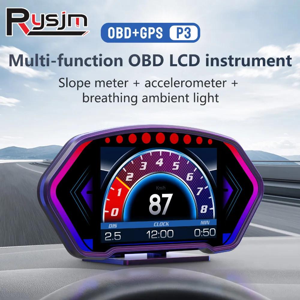  P3 HUD OBD2 GPS ڵ  ÷,   ڵ ӵ  ,  µ  RPM  溸